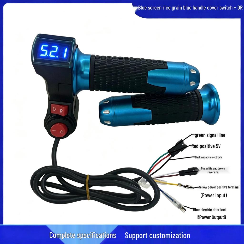 Blue Screen Electric Vehicle Throttle with Voltage Display