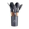 Non-Stick Silicone Spatula and Spoon Set with Wooden Handle - High Temperature Resistant Kitchen Tools