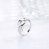 Minimalist  Double Dolphin Finger Rings For Women Men Exquisite Zircon Sea Animal Fish Opening Ring Wedding Party Jewelry