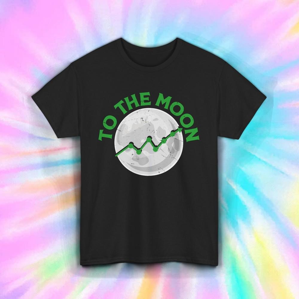 To The Moon Shirt Crypto Meme Stock Trading Graph Bitcoin Investor Tee S-5XL Unisex T-Shirt M