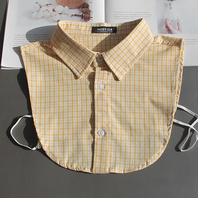 Plaid Fake Collar Shirt Children Print Collares Mujer Cotton Detachable Collar Choker Kids Boys Girls Removable Half Shirt