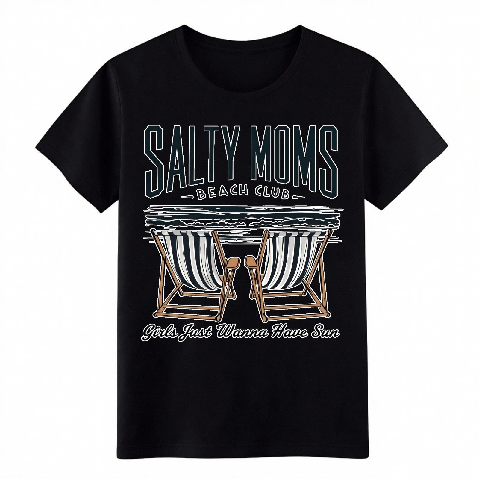 Beach Club Funny Summer T-Shirt Gift for Mom Retro Beach Style M