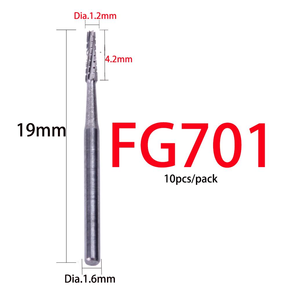 10Pcs/Box Dental Tungsten Carbide Bur Drill Fg 1/2/3/4/5 Round 1.6Mm For High Speed Handpiece Dentistry Burs