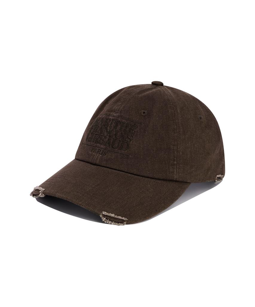Malittepeulangsowajeobeo Classic Logo Damaged Overfit Cap Brown