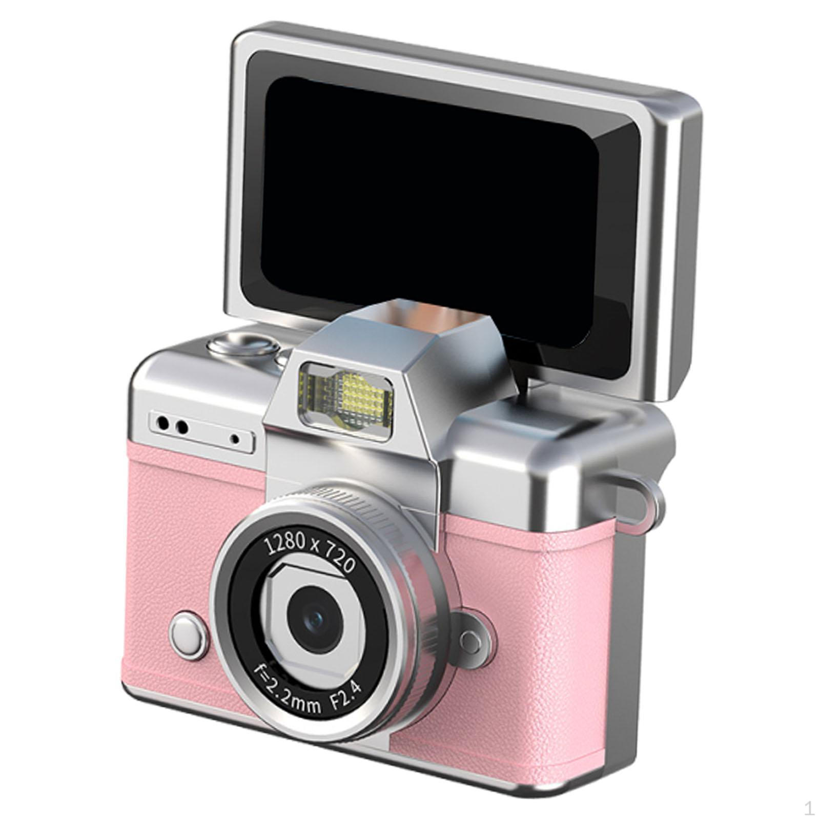 

Mini Keychain Digital Camera Portable Vlogging for Kids Daily Concert розовый