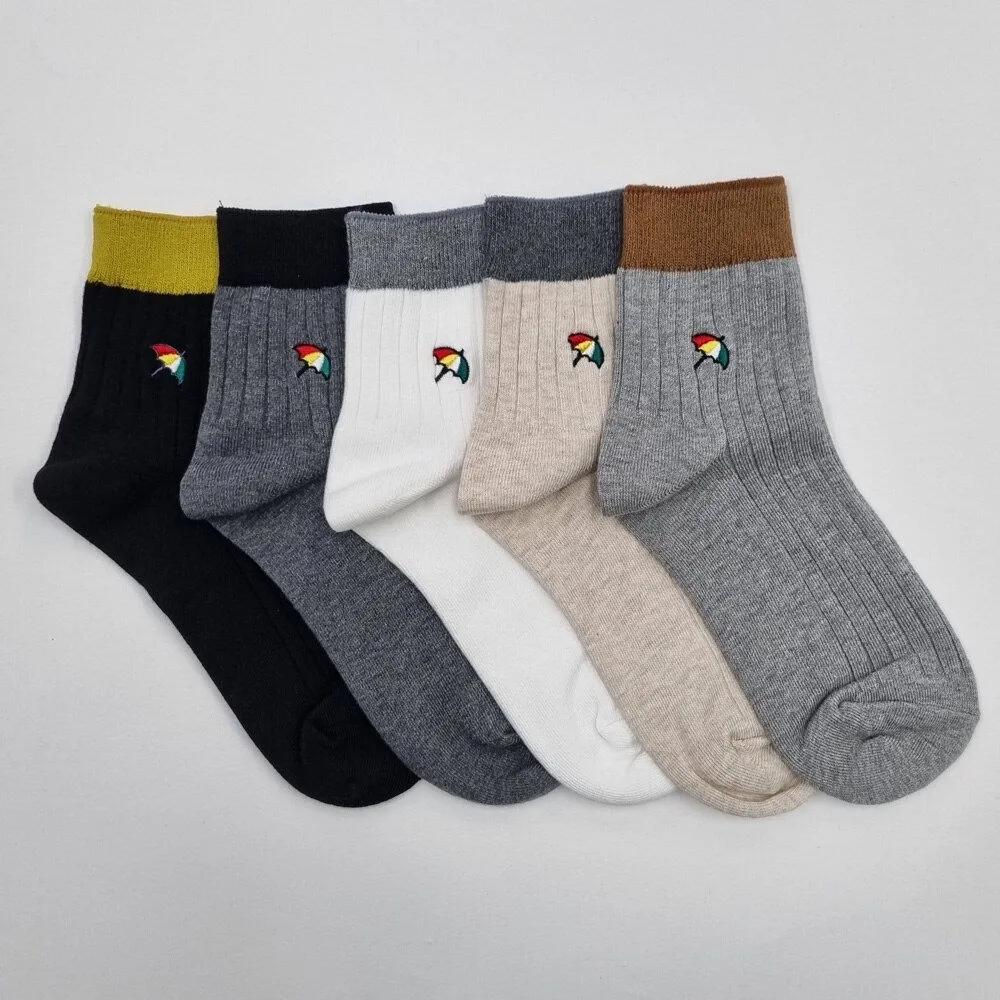 Arnold Palmer Class A Rubber Ring Fashion Women's Casual Mid-Length Socks 5 Pairs