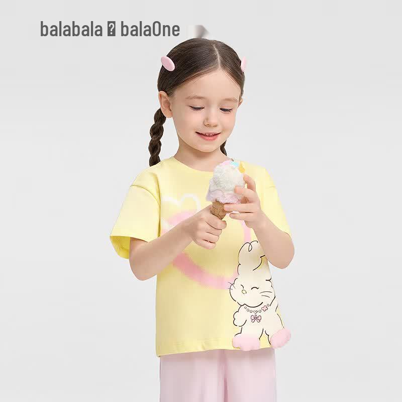 Girls' Cartoon Print Short Sleeve T-Shirt