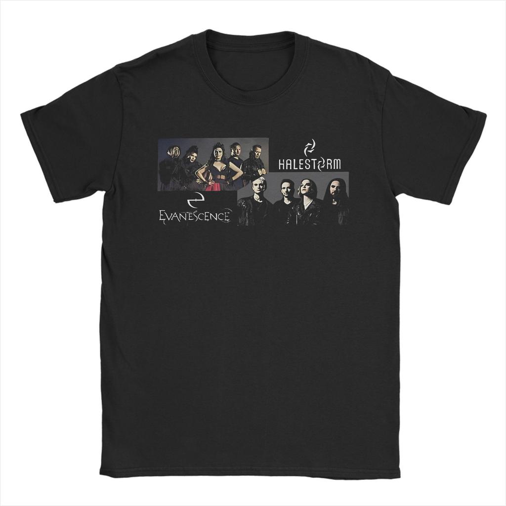 Ästhetische Evanescence Rockband langsames T-Shirt Herren Rundhals Kurzarm Kleidung Baumwolle Sommer Oberteil T-Shirt