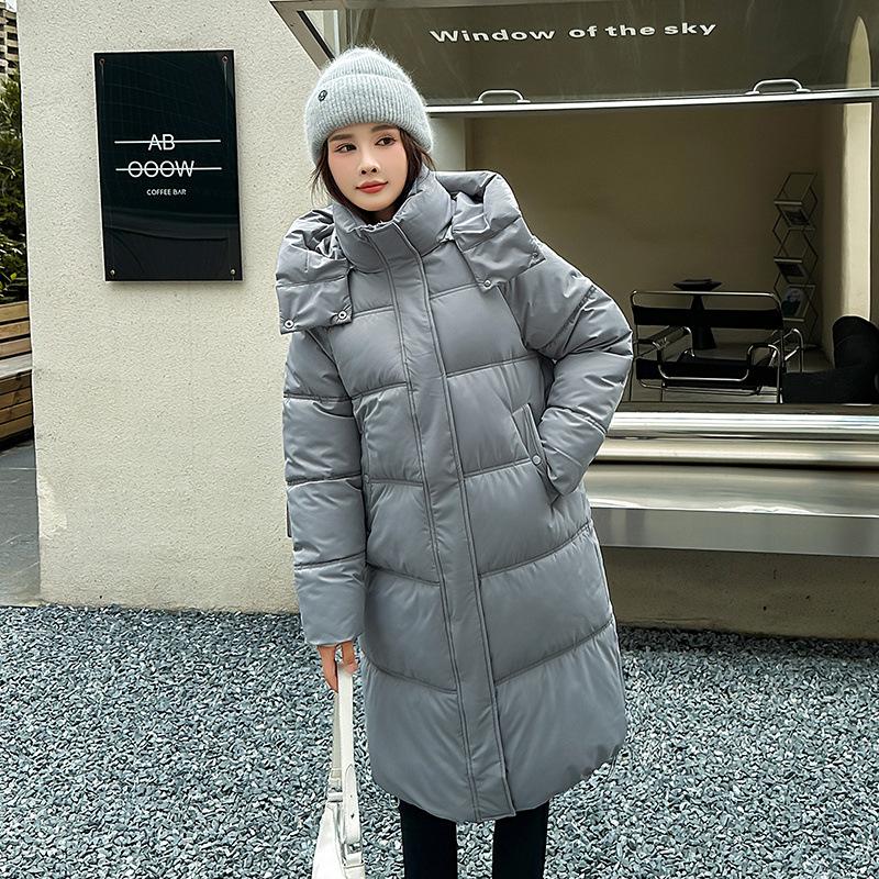 Down cotton jacket schoolgirl long over the knee loose ins loose bread suit thickened cotton jacket winter new padded jacket jacket
