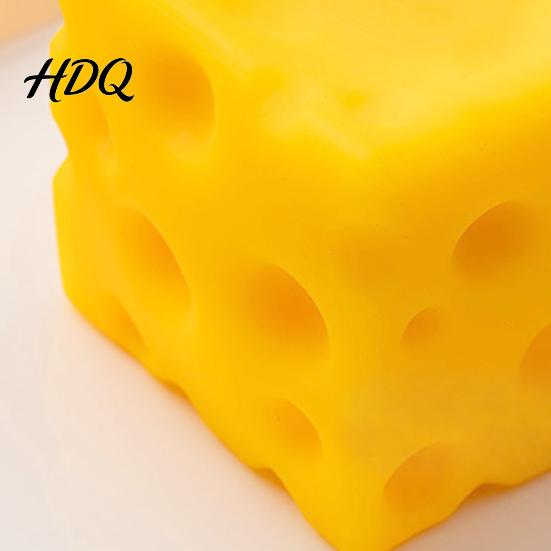 Desktop Stress Toy Shapeable Cheese Squeeze Relief Slow Rising Block Sensory Simulated Food Pinch Fidget Party Favors