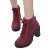 Stiefel Frauen Schuhe Frauen Mode High Heel Lace Up Ankle Stiefel Damen Schnalle Plattform Künstliche Leder Schuhe bota feminina