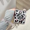 Fashion Pink Black Leopard Print Magnetic Phone Case For Samsung Galaxy Z Flip 7 6 5 ZFlip6  Cover with Stand Lanyard For Magsaf