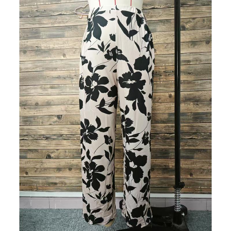 2026 Nuovi Pantaloni Lunghi Stampati alla Moda e Comodi con Vita Elastica e Gamba Larga per Donna, Pantaloni Casual