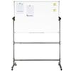 Rolling Whiteboard, 48x32 Inch Double-Sided Magnetic Mobile Whiteboard, 360° Reversible Adjustable Height Dry Erase Board with Wheels & Movable Tray
