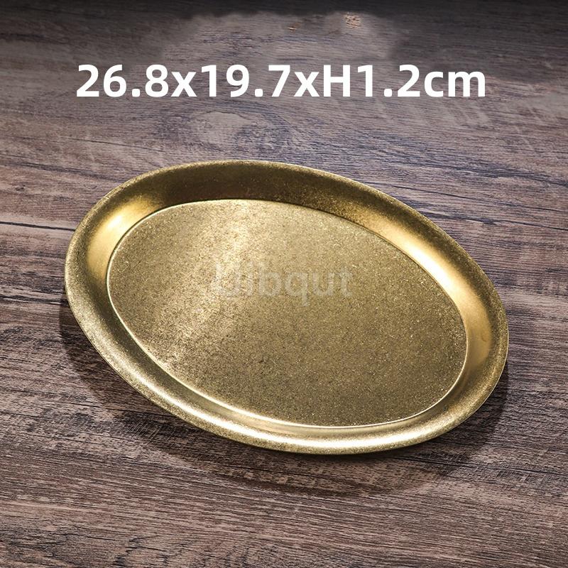 Retro old style classical stainless steel plate tableware snowflake gray style oval fish flat plate barbecue hot pot coffee tray