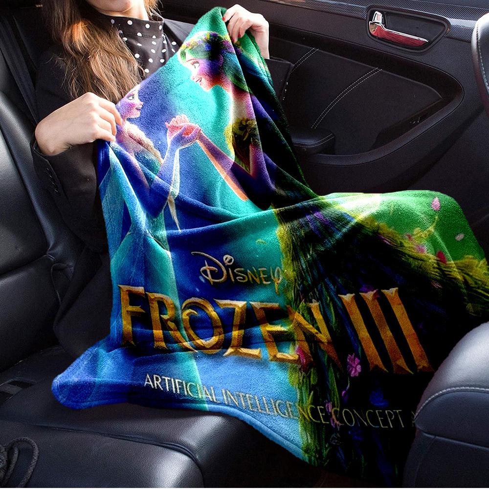 1pc Flannel Bedding Blanket - Inspired by Frozen III Concept Art - Great for Sofa Cover or Gift - Soft and Warm Microfiber Blanket