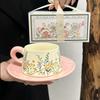 High-value light luxury birthday gift retro coffee cup and saucer gift box set, gift box for girls and girlfriends