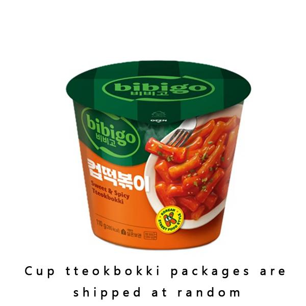 bibigo Šálek Tteokbokki/ Pikantní smažené rýžové koláčky (Originální, Růžové, Sýrové) (10 Možnosti)