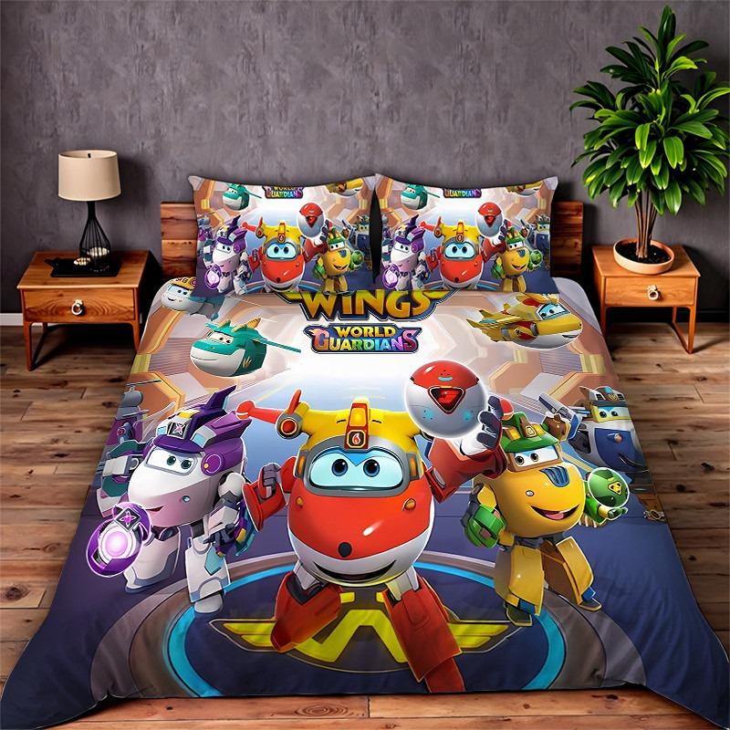 Cartoon Let's Go Duvet Cover Pillowcase Jett Bedding Set Adult Boy Girl Bedroom Decoration Children Single Double Size