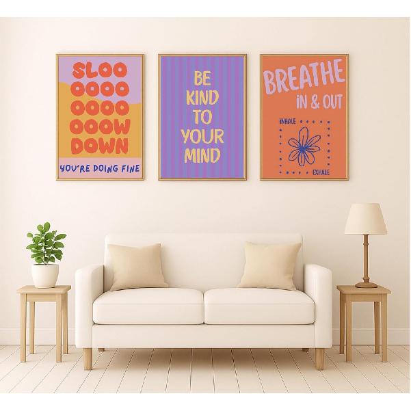 VCCOUI 9Pcs Mental Health Wall Art Therapy Counseling Positive Posters Motivational Quotes Pictures School Counselor Therapist pirational Painting