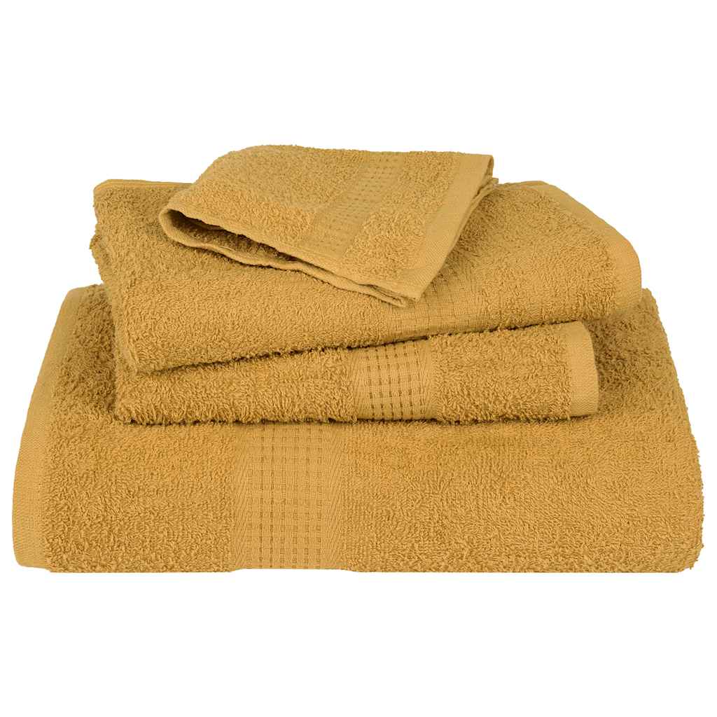 Vidaxl Ręczniki Gościnne 2 Szt. Złote 30X50 Cm 360 Gsm 100% Bawełna