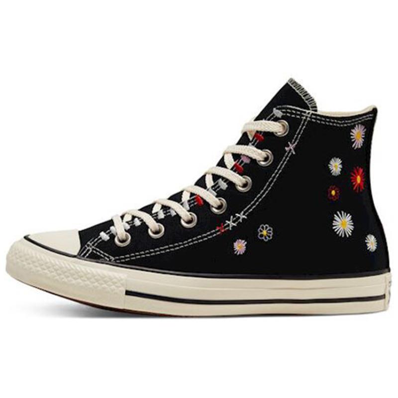 

Converse Chuck Taylor All Star Hi Friends For Life Embroidered Little Daisies Non-Slip High-Top Espadrilles Women s Black 35