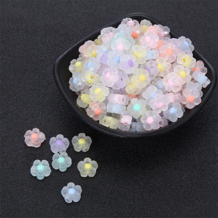 100 Pieces Sunflower Acrylic Beads Matte Flower Spacer Bead for Handmade Jewelry Stylish Necklace Earring Accessories