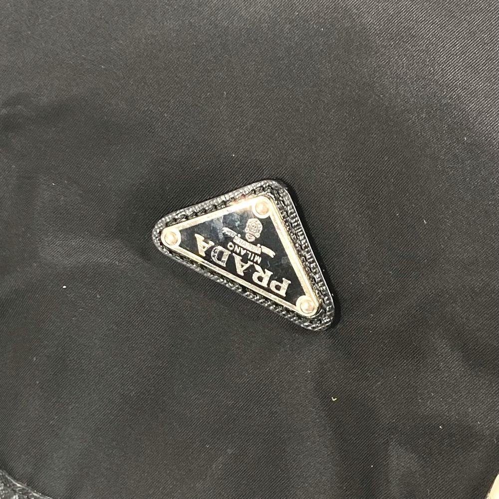Prada Logo lebky Taška přes rameno Nákupní taška Nylon / Kůže Černá