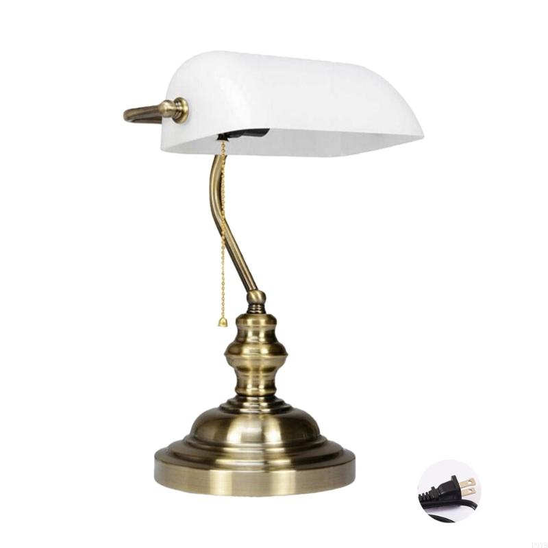 Retro Glass Lampshade Table lamps With Metal Base Reading Light Office Study Desk Lamp For Study Bedroom Enduring P9YB