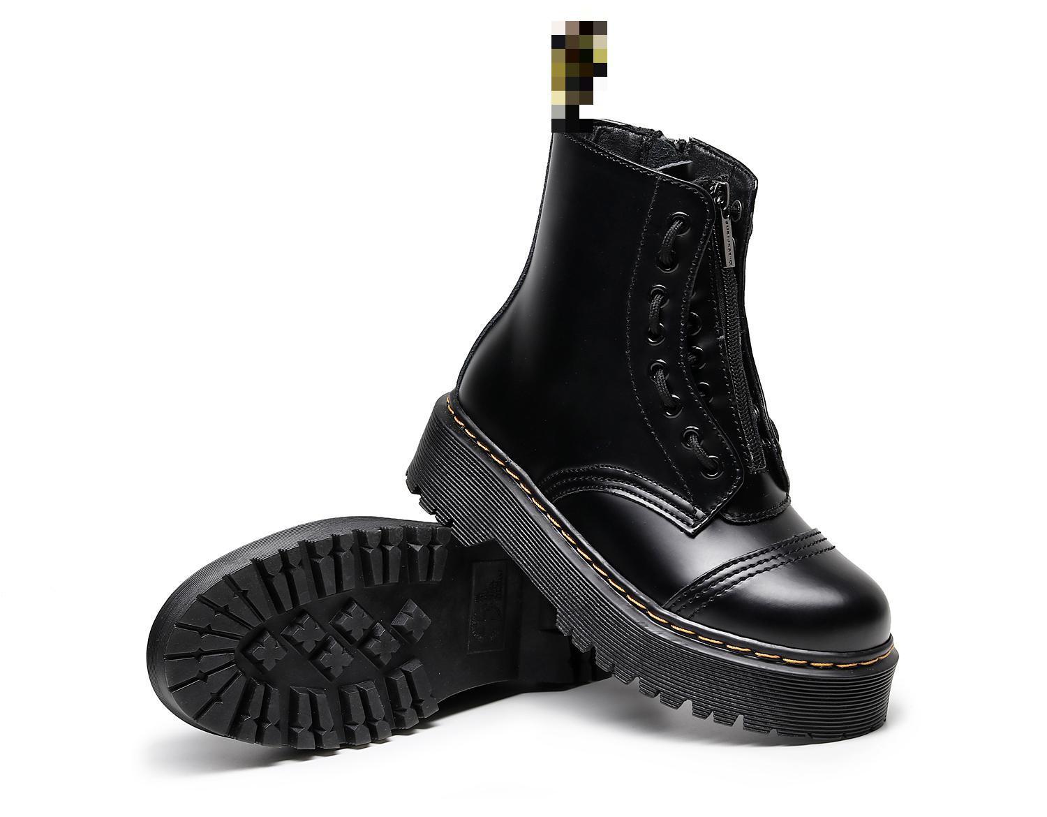 

Два носить платформу увеличивающие рост обувь модный тренд повседневная рабочая обувь уличные женские ботинки-локомотивы на молнии спереди 42