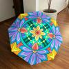 1 Stück Mandala, Abstrakt Automatischer Faltregenschirm - Tragbares faltbares Design, 8-Rippen Eisenrahmen, Lässiges Outdoor-Accessoire yy251215242