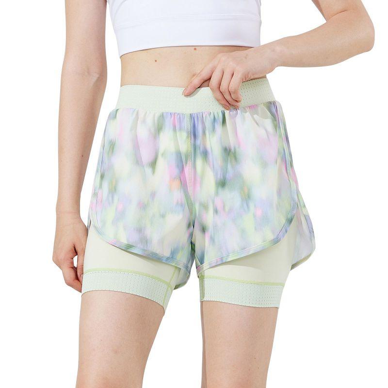 

Летние женские шорты для йоги с принтом тай-дай, имитация двухслойных M