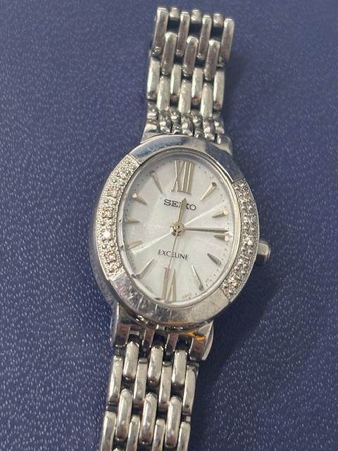 

[USED] Working SEIKO EXCELINE Diamond 10p