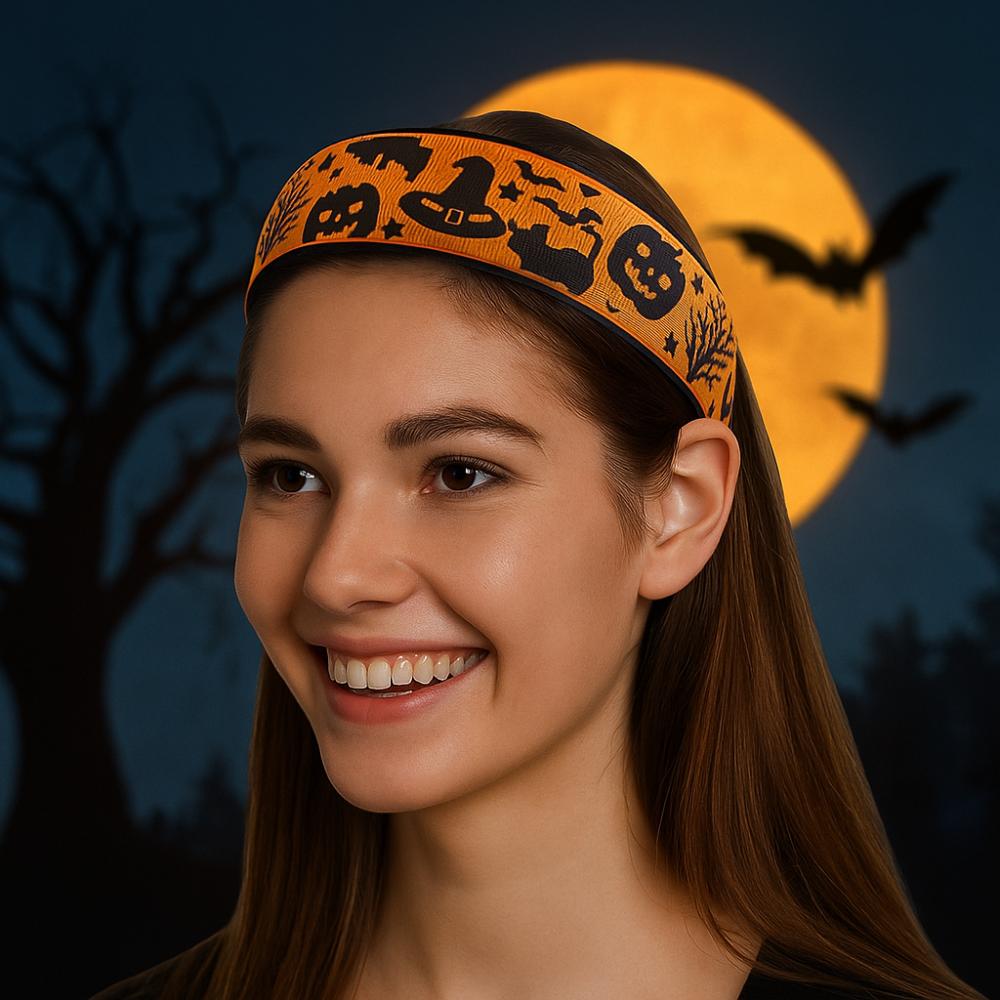 Halloween Decor Skull Head Headband Bat Ghost Bat Print Hairband  Girls/Children
