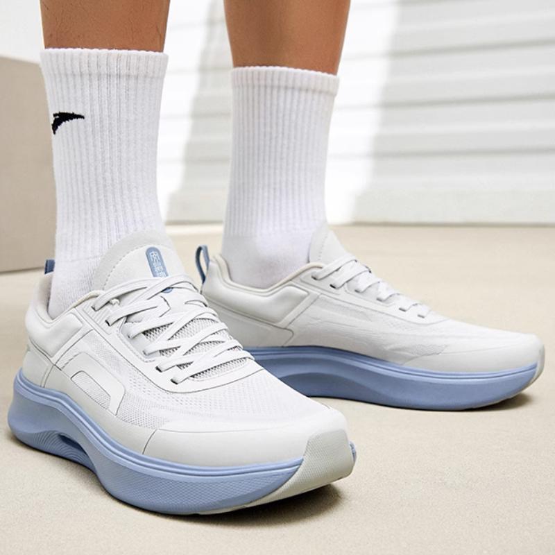 Anta Shining Pro Comfortable Trendy Non-Slip Shock Absorbing Wear-Resistant Low-Top Casual Shoes Men sneaker Gray Blue 112427711-5