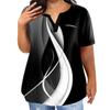 Fashion Plus Size Women's Casual Short Sleeve Round Neck Print T-shirt With Pockets