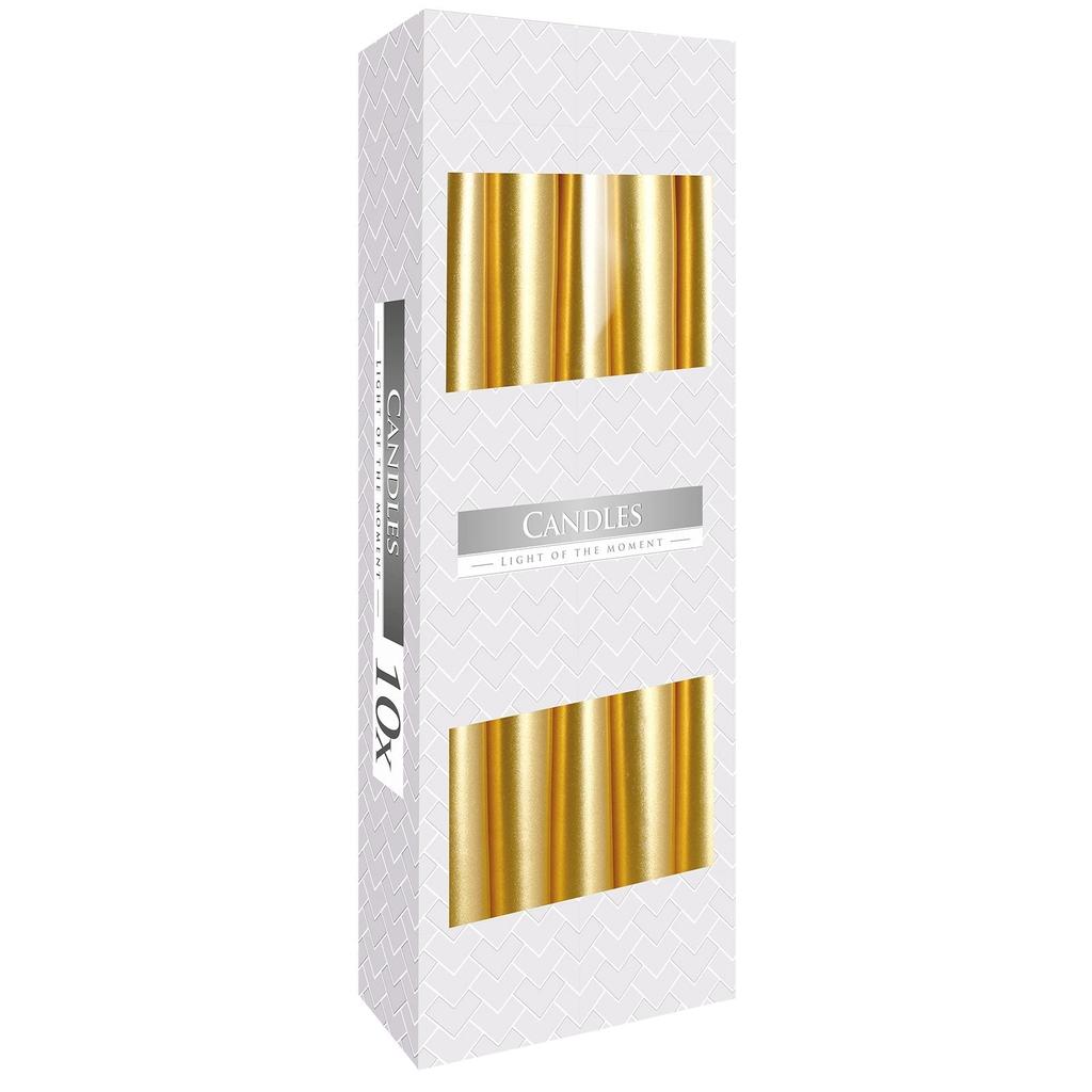 Taper Candles Gold - 10 Pack