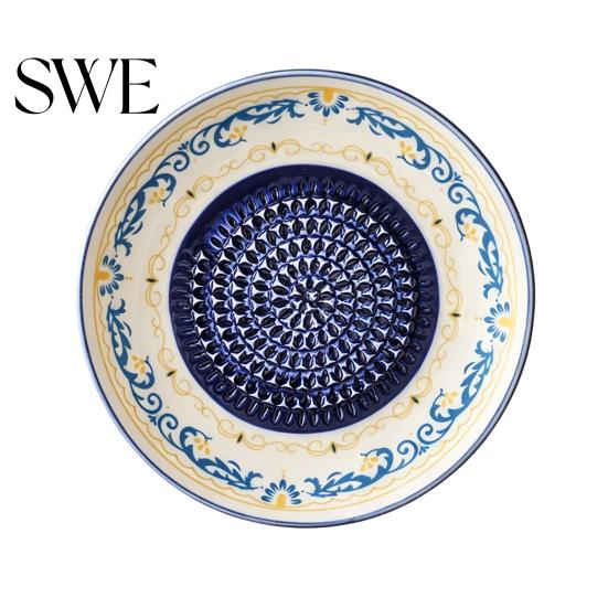 Grater Plate For Herbs Ceramic Garlic Grinder Bowl, Manual Ginger Fruit Zester Mixing Dish Dish, All-in-One Prep Serving Tray, Modern Minimalist