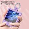 Ring Frosting Phone Case for Samsung Galaxy Z Flip 6 5 Flip6 Flip5 ZFlip5 5G Shockproof Fall Prevention Protective Cover