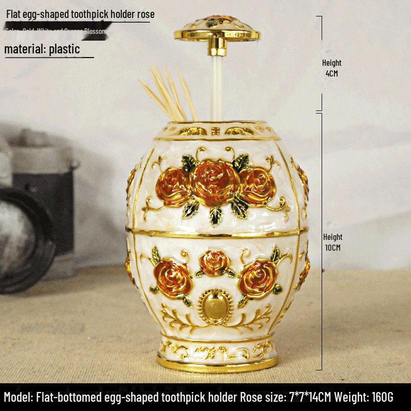 

Металлический держатель для зубочисток в форме яйца из розового золота - Креативный домашний декор