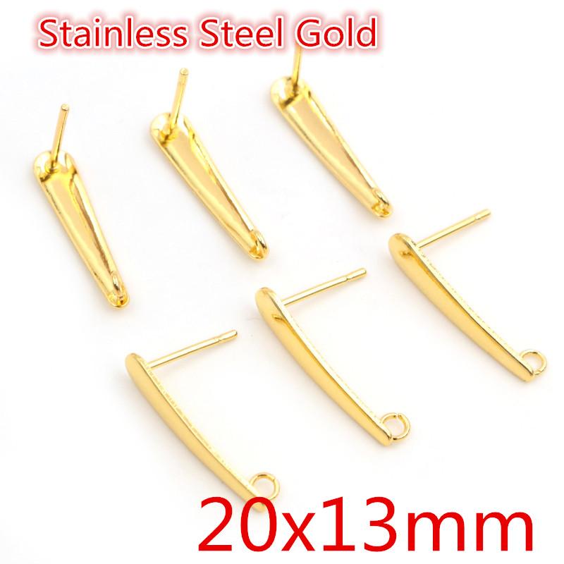 20pcs 316 Stainless Steel Geometric Polygonal Earring Stud Earring Hooks Posts Connector For DIY Earring Jewelry Making Supplies
