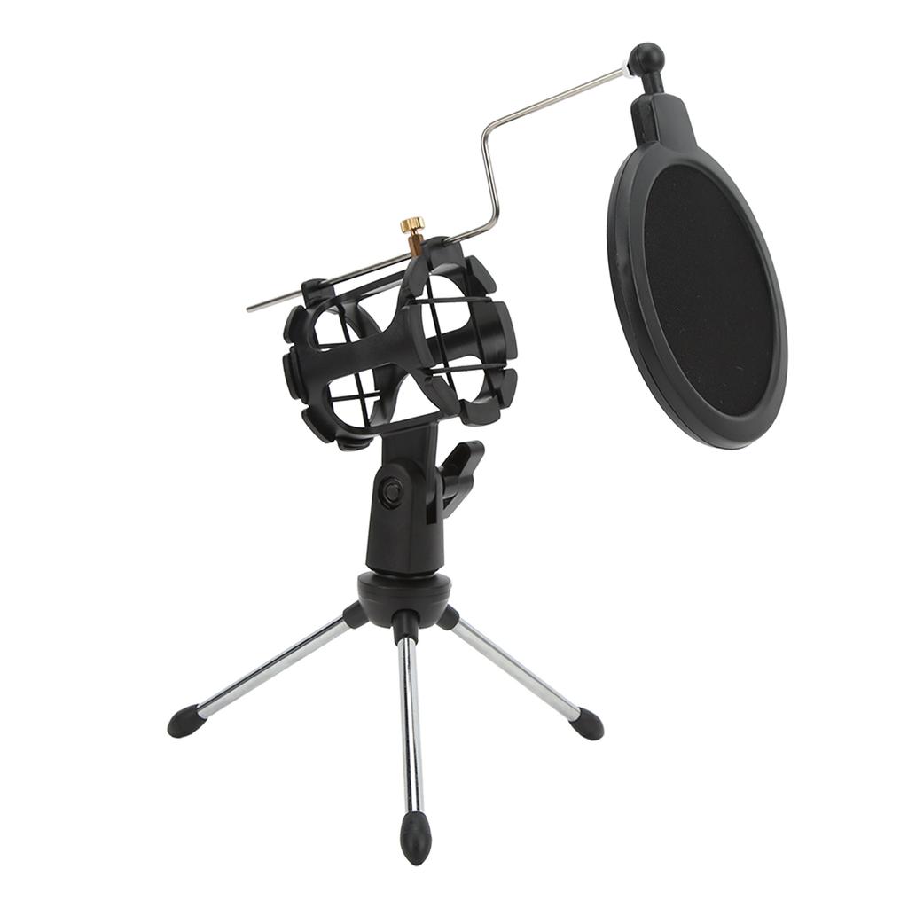 Foldable Microphone Shockproof Stand Pop Filter Holder Kit for Recording Studio Live Broadcast