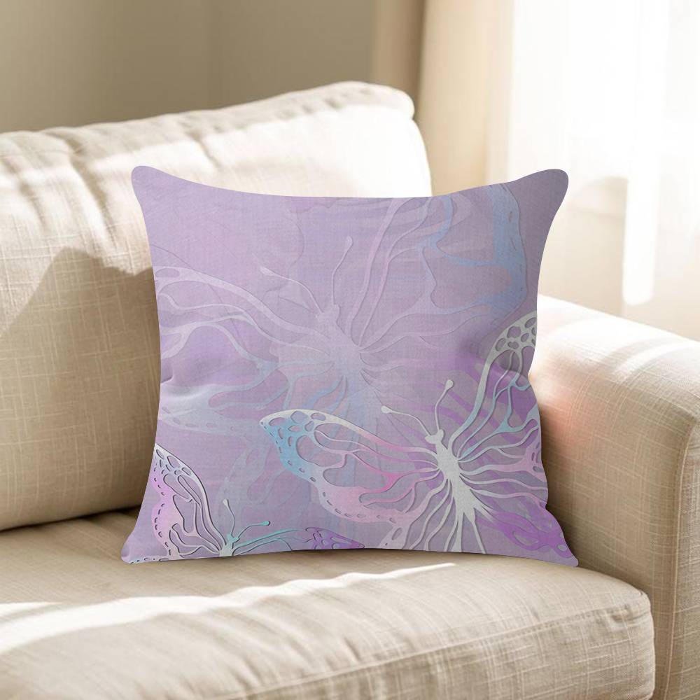 Purple Butterflies 4545cm Cushion Cover Pillow Cover Decor Pillowcase Home Pillowcase For Couch Pillow