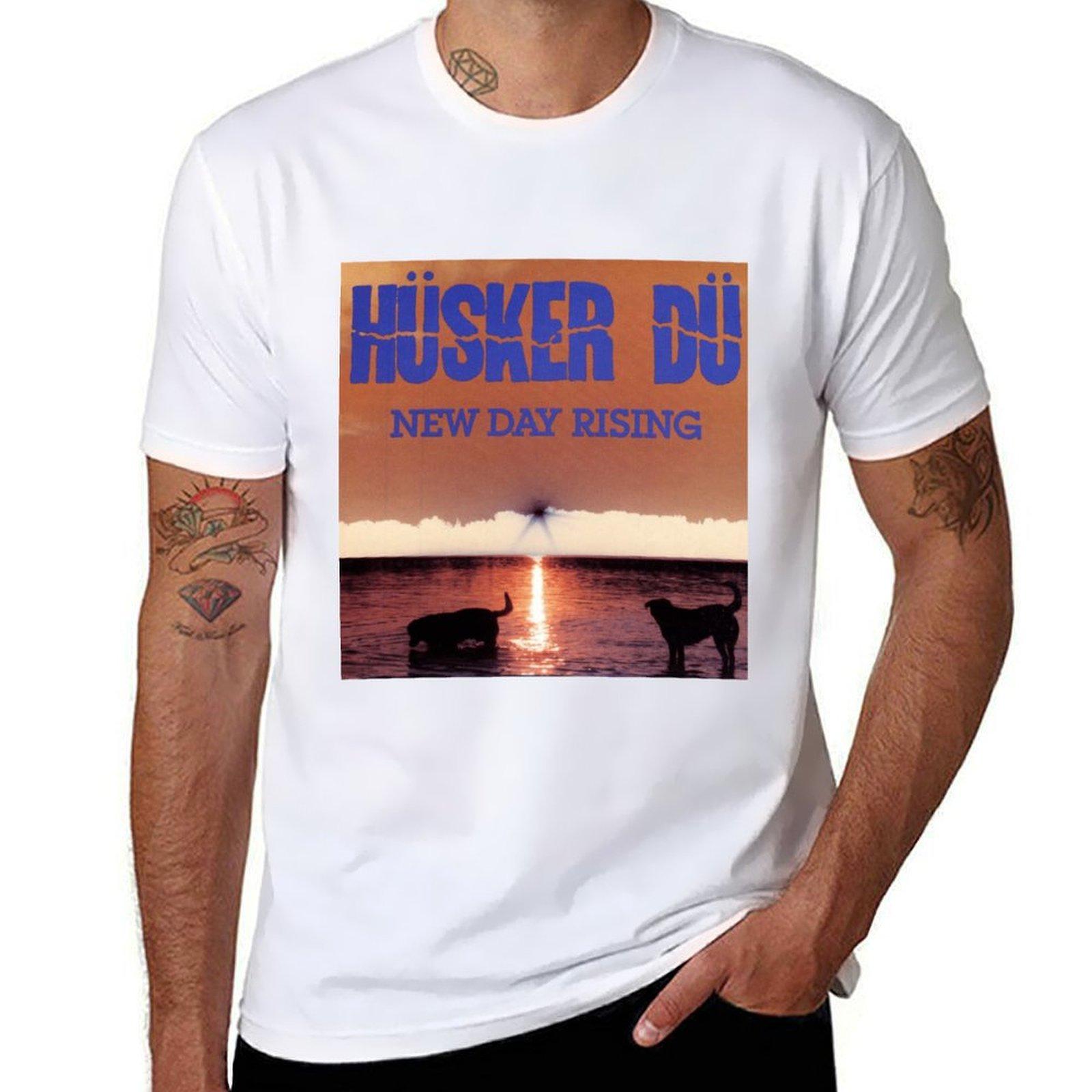 Husker Du - New Day Rising T-Shirt cotton graphic tees hippie clothes heavyweights plus size men clothing S