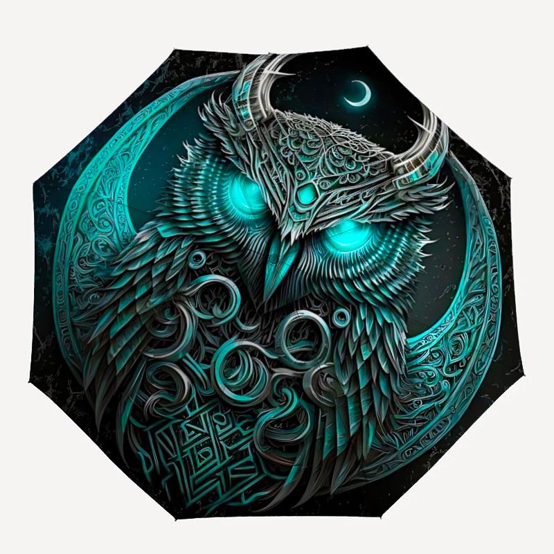 

1pc Moonlit Mystic Auto Open/Close Umbrella, Windproof, Folding Compact Umbrella with Lightweight Design for Women/Men027