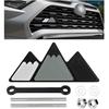 Car Tri-Color Grille Emblem, Auto Snow Mountain Decoration Sticker Triangle Badge Decal, Car Bumper 3-Color Decoration Accessories, Universal for