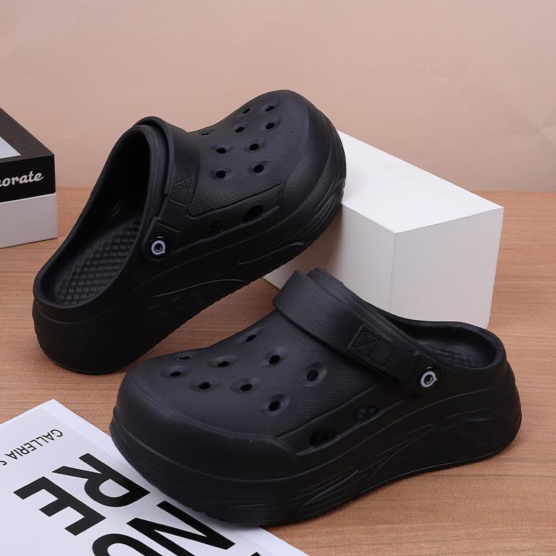 Women's Soft EVA Summer Slippers Round Toe Flat Home Slides Dry Wedges Platform Beach Sandals Thick Bottom Garden Use