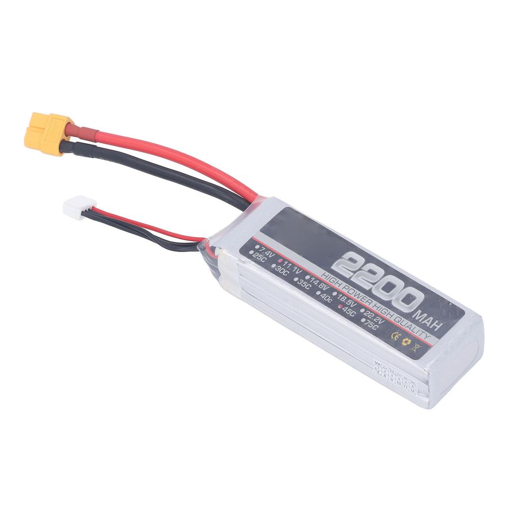 High Rate Lithium Battery Professional 11.1V 3S 2200mAh 45C RC Lipo Battery for RC Drone Parts XT60