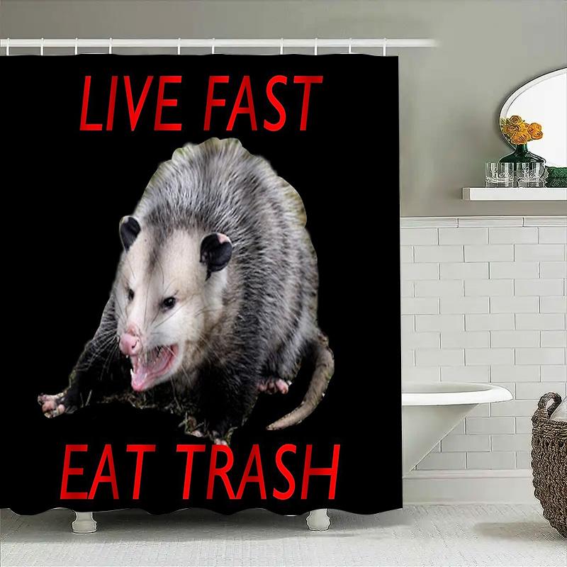 Funny Possum Shower Curtain Forest Animal Bath Decor Woodland Wildlife Nature Pattern Bathroom Set Waterproof Home Decor Gift