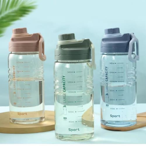 Large Capacity Water Bottle, 1.5L/1.8L/2.2L, Direct Drinking, Clear Plastic Water Bottle, Leak-Proof, Stylish, for Adults and Children, Outdoor Sports